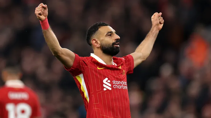 Mohamed Salah festeja su gol contra Brighton, en la fecha 10 de la Premier League 2024/25.