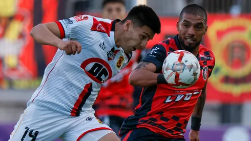 Sebastián Acuña y Álvaro Césped en Deportes Limache vs Rangers, la final de ida de la Liguilla de Ascenso de la Primera B 2024.