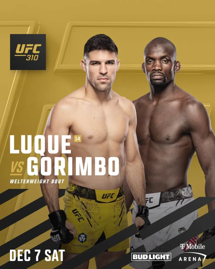 El chileno-brasileño, Vicente Luque, buscará cerrar el año con un triunfo en UFC 310.