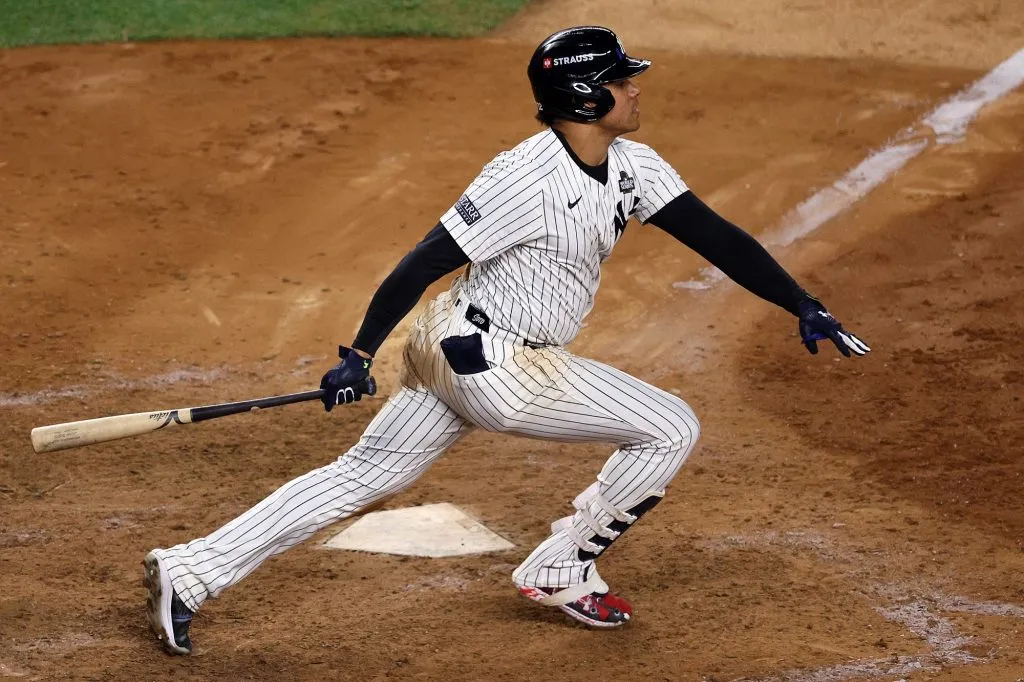 Juan Soto durante el tercer partido de la Serie Mundial 2024 en el Yankee Stadium el 28 de octubre de 2024 | Foto: Getty Images