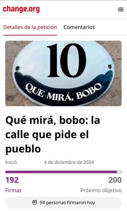 Propuesta en Change.org