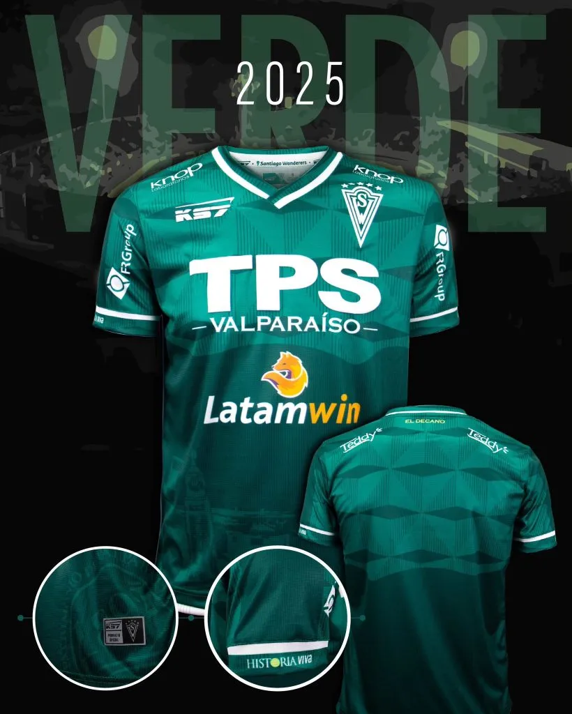 La nueva camiseta de Santiago Wanderers para la temporada 2025. 