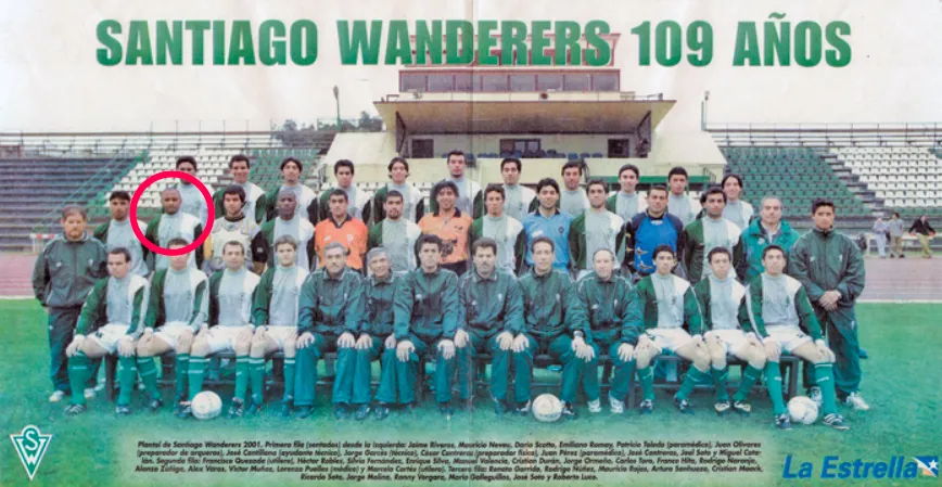 Manuel Valencia en el equipo campeón de Wanderers. (Foto: Diario La Estrella).