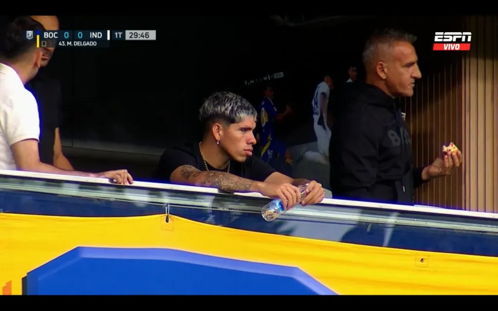 Palacios ya conoció La Bombonera este sábado en el partido entre Boca Juniors e Independiente