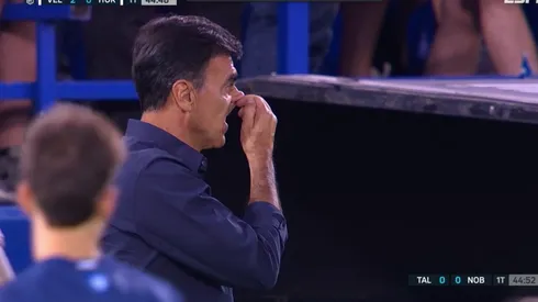 Gustavo Quinteros en "la final" ante Huracán.