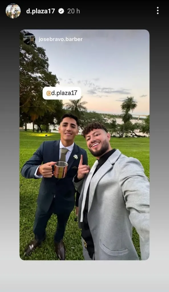Diego Plaza en el matrimonio de Guillermo Paiva. (Captura Instagram).