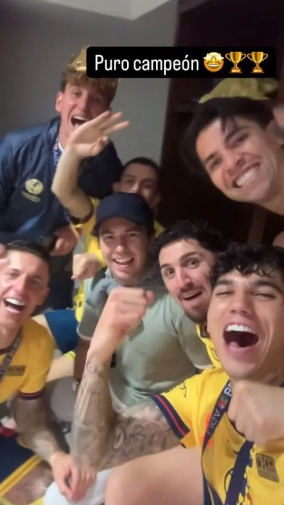 Checo Pérez con los chilenos del América. Imagen: Instagram