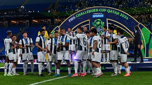 Los jugadores de Pachuca celebran la victoria en la FIFA Challenger Cup 2024 ante Al Ahly.
