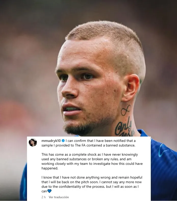 Publicación en la cuenta de Instagram de Mykhailo Mudryk.