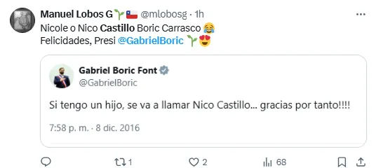 Las respuestas al mensaje de Gabriel Boric. | Foto: Captura.