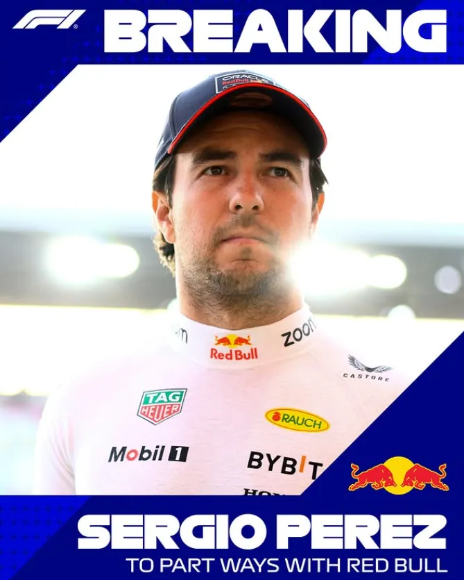 Así informó la F1 la salida de Sergio Pérez. (Captura Instagram).