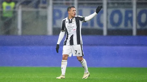 Alexis Sánchez en el partido de Coppa Italia entre Inter de Milan y Udinese.
