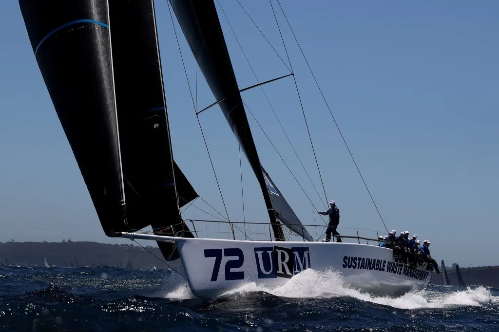 SYDNEY, AUSTRALIA – DECEMBER 26: URM Group sails out of Sydney head during the start of the 2025 Sydney to Hobart on Sydney Harbour on December 26, 2024 in Sydney, Australia. (Photo by Brendon Thorne/Getty Images)
