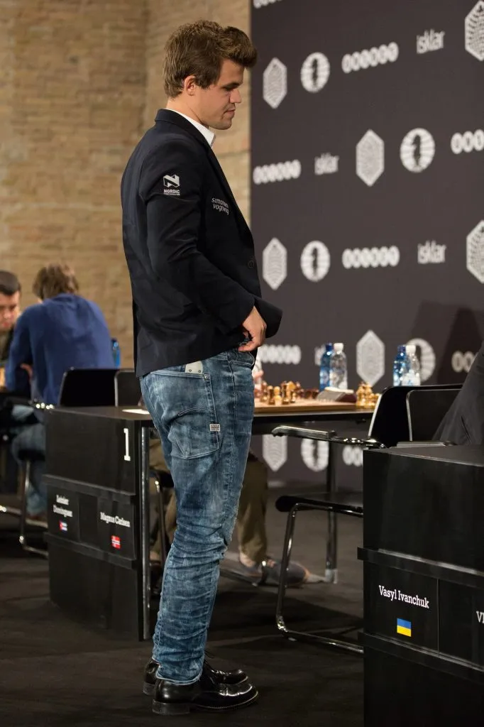 Magnus Carlsen en el Campeonato Mundial de Ajedrez Rápido y Blitz 2015 en Berlín, Alemania (Get