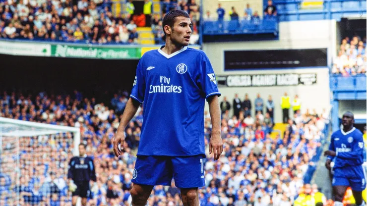 Adrian Mutu en el Chelsea (2003).