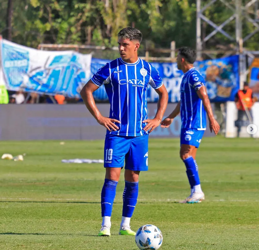 Salomón Rodríguez en acción por Godoy Cruz. (Foto: Instagram).