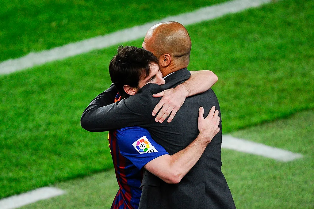 Lionel Messi con Pep Guardiola, año 2012 en el Barcelona.