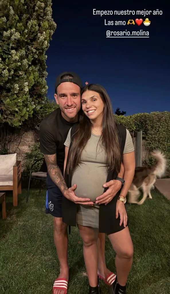 Matías Zaldivia celebro con short de U de Chile el Año Nuevo.