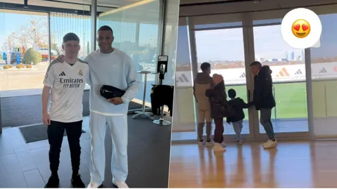 Gary Medel llevó a su familia a conocer a los jugadores del Real Madrid