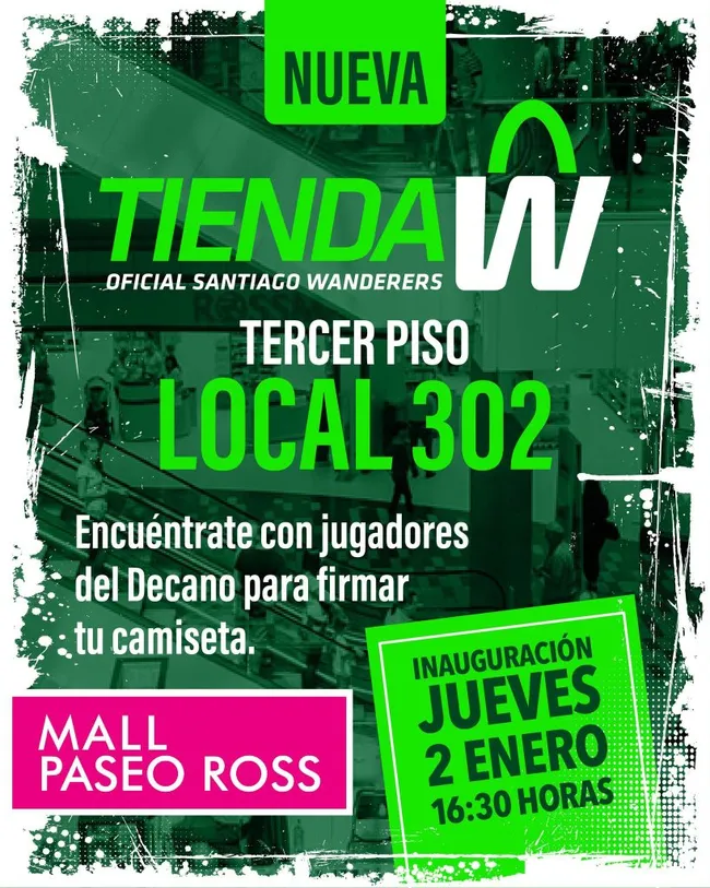 El propio club caturro había invitado a sus hinchas a la inauguración de su nueva tienda. | Foto: Santiago Wanderers. 