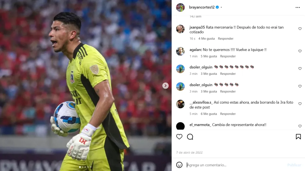 Insultos y ninguneos a Brayan Cortés en Colo Colo.