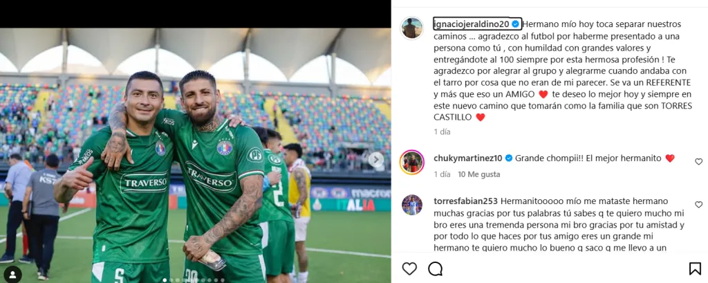 Captura Instagram Ignacio Jeraldino.