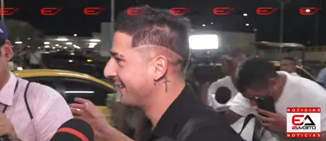 Guillermo Paiva en su arribo a Colombia. (Captura El Ámbito Juniorista).