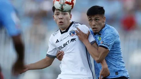 Futbol, O’Higgins vs Colo Colo. Fecha 2, campeonato Nacional 2024. El jugador de Colo Colo Leandro Hernandez, izquierda, disputa el balon contra Pedro Navarro de O’Higgins durante el partido de primera division realizado en el estadio El Teniente de Rancagua, Chile. 25/01/2024 Andres Pina/Photosport Football, O’Higgins vs Colo Colo. 2nd turn, 2024 National Championship. Colo Colo’s player Leandro Hernandez, left, vies for the ball against Pedro Navarro of O’Higgins during the first division match at the El Teniente stadium in Rancagua, Chile. 25/01/2024 Andres Pina/Photosport
