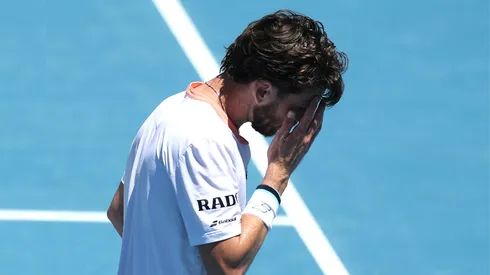 Cameron Norrie abandona la pista tras su partido de individuales contra Facundo Diaz Acosta.