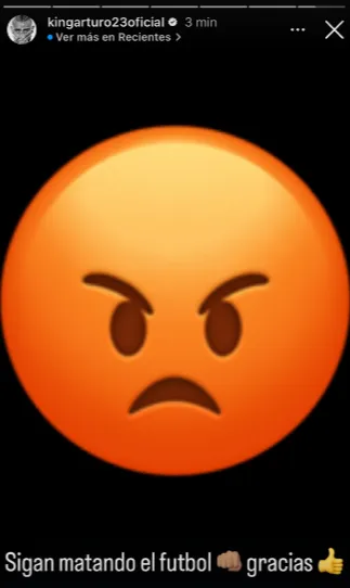 Arturo Vidal reaccionó furioso al amistoso caído de Colo Colo ante Santiago Wanderers. Foto: Instagram.