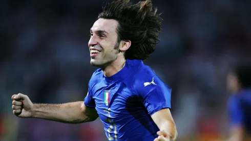 Andrea Pirlo celebra en el Mundial de Alemania 2006