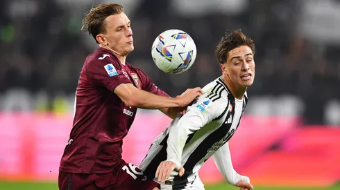 Kenan Yildiz y Marcus Holmgren en la victoria 2-0 de Juventus en el último Derbi de Turín.