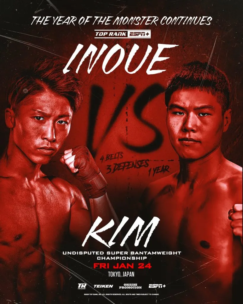 Inoue enfrentará este 24 de enero al surcoreano, Ye Joon Kim. (Instagram ESPN Knockout)