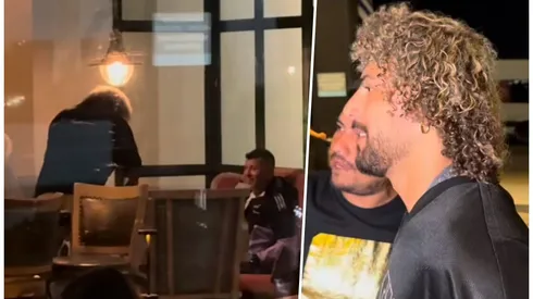 Maximiliano Falcón en su despedida en el hotel de Colo Colo.