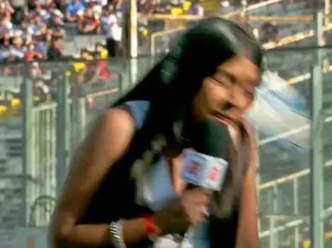 Periodista casi se come flor de pelotazo en el Colo Colo vs Racing