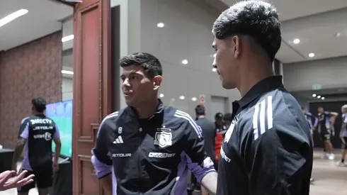 Esteban Pavez y Salomón Rodríguez en la concentración de Colo Colo.