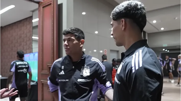 Esteban Pavez y Salomón Rodríguez en la concentración de Colo Colo.