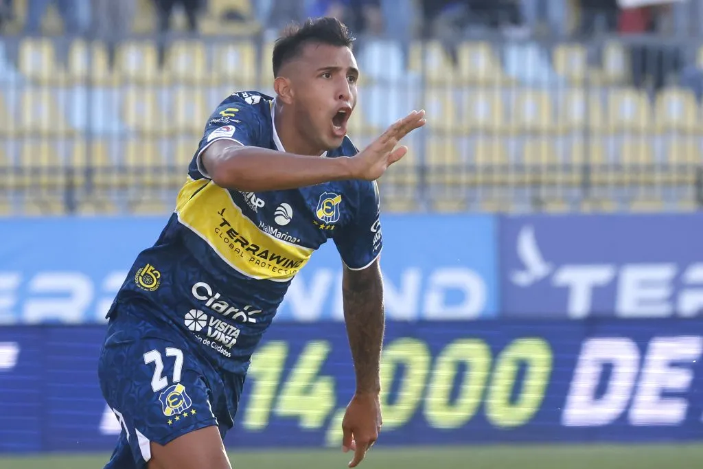 Rodrigo Contreras fue el segundo goleador del torneo 2024 con la camiseta de Everton. Foto: Sebastian Cisternas/Photosport