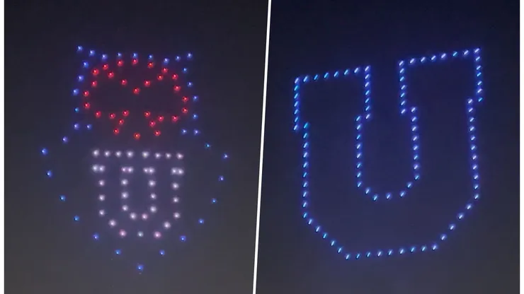 U de Chile iluminó el cielo de Santiago.