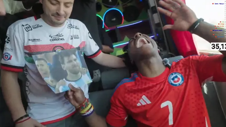 El streamer IShowSpeeed se volvió loco con la foto de Lionel Messi llorando ante Chile.