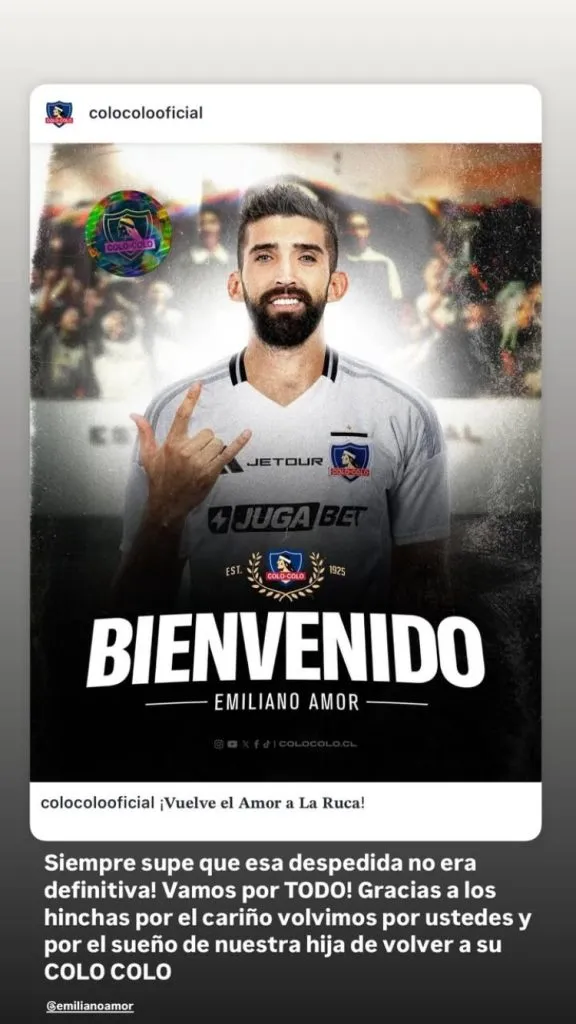 El mensaje de la señora de Amor en su retorno a Colo Colo