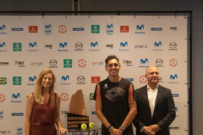 Alejandro Tabilo en el lanzamiento oficial del Movistar Chile Open
