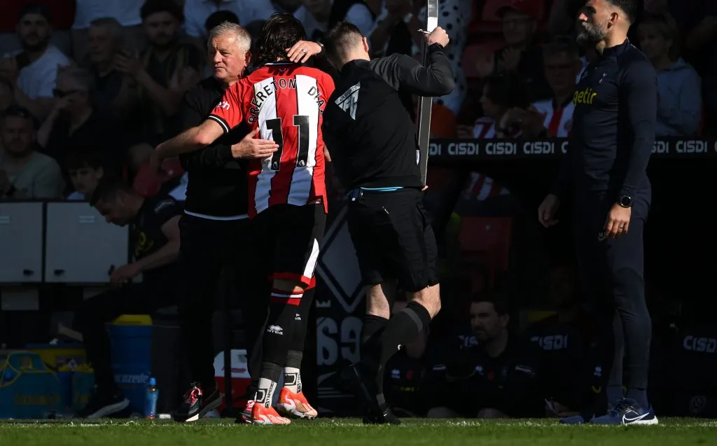 Chris Wilder, DT de Sheffield United, valoró el retorno al gol de Ben Breteton. Foto: Getty Images.