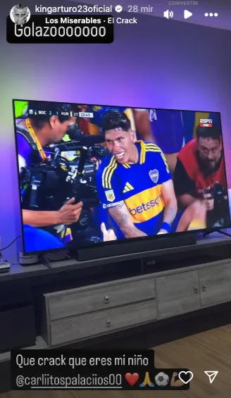 Vidal celebró el primer gol de Palacios en Boca Juniors