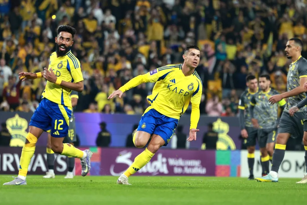 Cristiano Ronaldo llegó a los 923 goles oficiales este lunes 3 de febrero al anotar dos goles con el Al Nassr por la AFC Champions League Elite al Al Wasl. (Foto: Abdullah Ahmed/Getty Images)