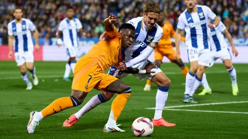 Vinícius Júnior y Sergio González en el último Leganés vs Real Madrid, en la liga española.