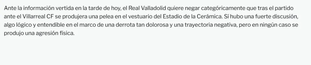 Captura sitio web Real Valladolid.