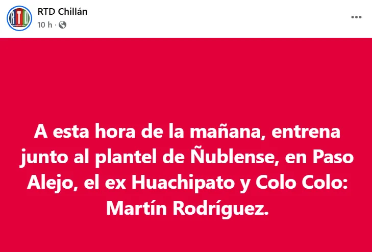 Captura Facebook RTD Chillán.