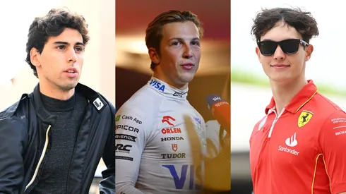 Gabriel Bortoleto, Liam Lawson y Ollie Bearman