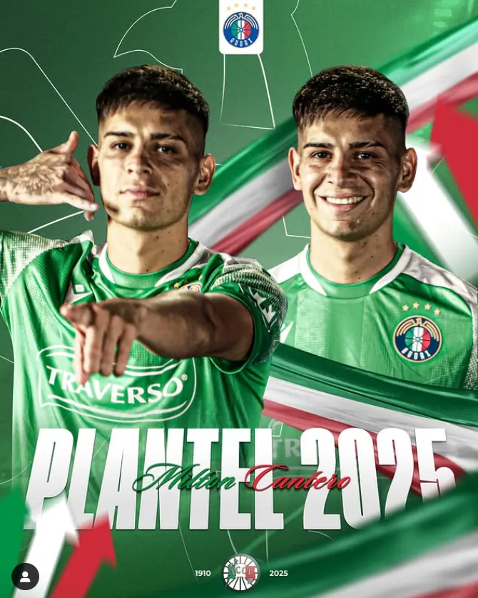 La gráfica para oficializar el arribo de Milton Cantero. (Foto: Audax Italiano).